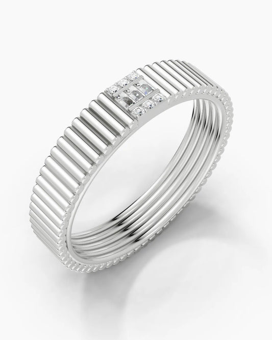 Striae Block Men Ring