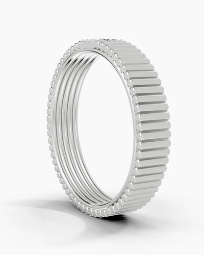 Striae Block Men Ring