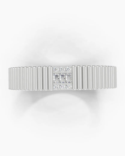 Striae Block Men Ring