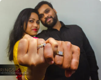 Sanket Kamble with his men's diamond engagement ring
