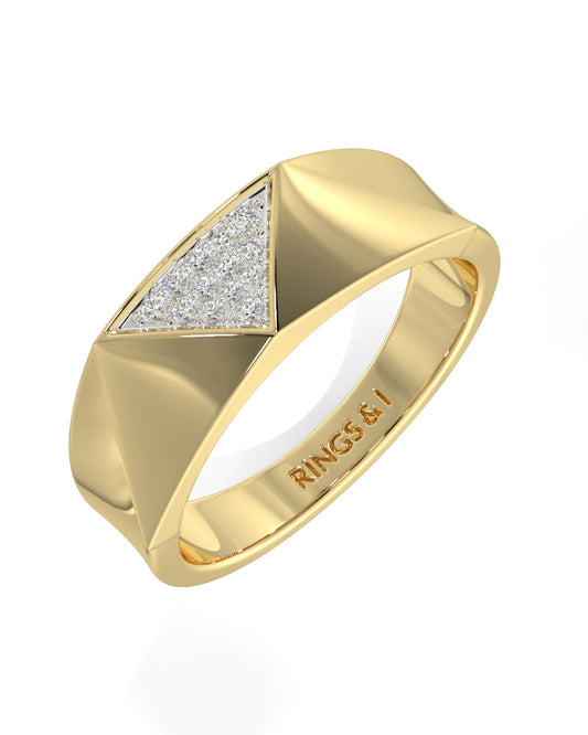 Crystal Triangle Men Ring
